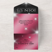 Elegant 52nd Star Ruby Wedding Jubileum All In One Uitnodiging (Buitenkant)