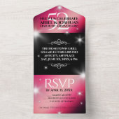 Elegant 52nd Star Ruby Wedding Jubileum All In One Uitnodiging (Binnen)