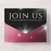 Elegant 52nd Star Ruby Wedding Jubileum All In One Uitnodiging (Achterkant)