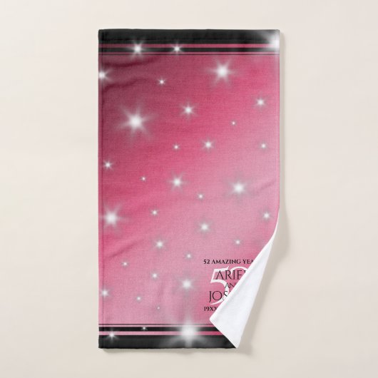 Elegant 52nd Star Ruby Wedding Jubileum Bad Handdoek (Handdoek)