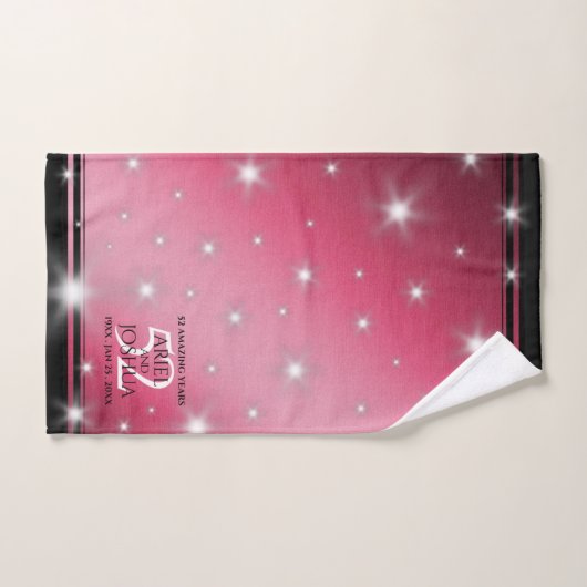 Elegant 52nd Star Ruby Wedding Jubileum Bad Handdoek (Handdoek)