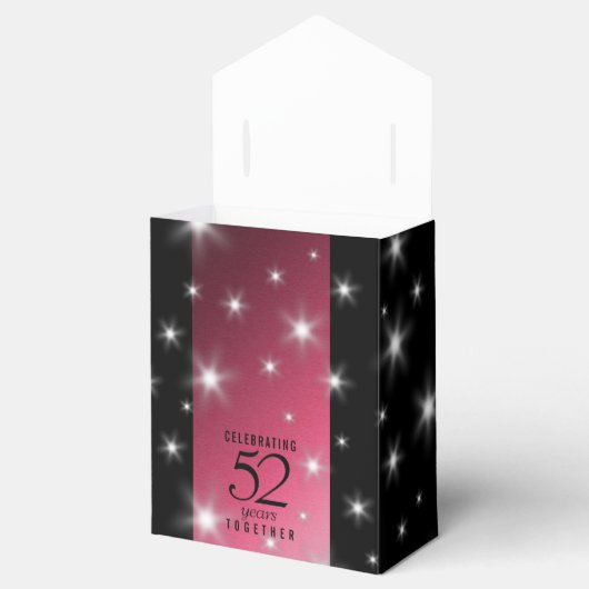 Elegant 52nd Star Ruby Wedding Jubileum Bedankdoosjes (Geopend)