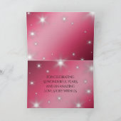 Elegant 52nd Star Ruby Wedding Jubileum Bedankkaart (Binnen)