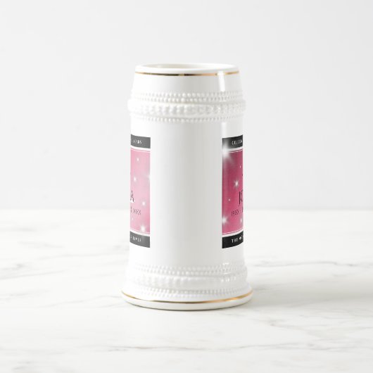 Elegant 52nd Star Ruby Wedding Jubileum Bierpul (Center)