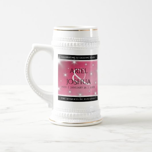 Elegant 52nd Star Ruby Wedding Jubileum Bierpul (Links)