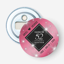 Elegant 52nd Star Ruby Wedding Jubileum Button Flesopener