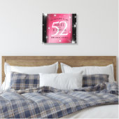 Elegant 52nd Star Ruby Wedding Jubileum Canvas Afdruk (Insitu (Slaapkamer))