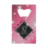 Elegant 52nd Star Ruby Wedding Jubileum Creditkaart Flessenopener (Achterkant)