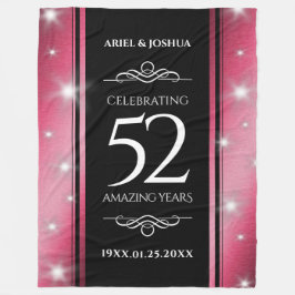 Elegant 52nd Star Ruby Wedding Jubileum Fleece Deken