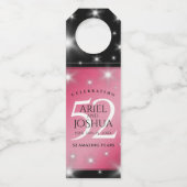 Elegant 52nd Star Ruby Wedding Jubileum Flessenhanger (Voorkant)