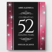 Elegant 52nd Star Ruby Wedding Jubileum Fotoplaat (Voorkant)