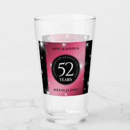 Elegant 52nd Star Ruby Wedding Jubileum Glas