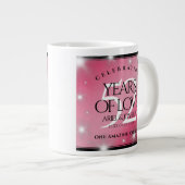 Elegant 52nd Star Ruby Wedding Jubileum Grote Koffiekop (Voorkant rechts)