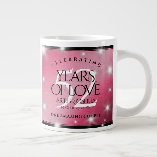 Elegant 52nd Star Ruby Wedding Jubileum Grote Koffiekop (Rechts)