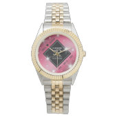 Elegant 52nd Star Ruby Wedding Jubileum Horloge (Voorkant)