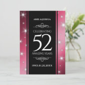 Elegant 52nd Star Ruby Wedding Jubileum Kaart (Staand voorkant)