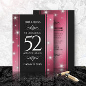 Elegant 52nd Star Ruby Wedding Jubileum Kaart