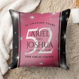 Elegant 52nd Star Ruby Wedding Jubileum Kussen