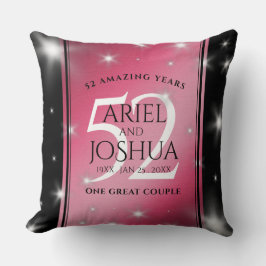 Elegant 52nd Star Ruby Wedding Jubileum Kussen