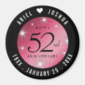 Elegant 52nd Star Ruby Wedding Jubileum Magneet (Voorkant)