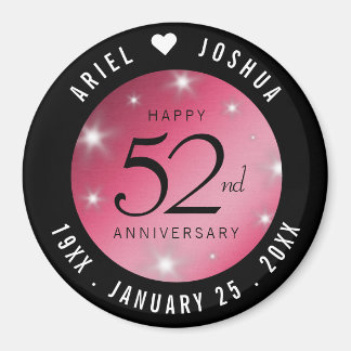Elegant 52nd Star Ruby Wedding Jubileum Magneet