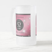 Elegant 52nd Star Ruby Wedding Jubileum Matglas Bierpul (Voorkant links)