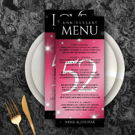 Elegant 52nd Star Ruby Wedding Jubileum Menu