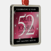 Elegant 52nd Star Ruby Wedding Jubileum Metalen Ornament (Rechts)