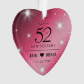 Elegant 52nd Star Ruby Wedding Jubileum Ornament (voorkant)