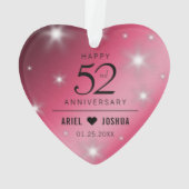 Elegant 52nd Star Ruby Wedding Jubileum Ornament (achterkant)