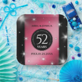 Elegant 52nd Star Ruby Wedding Jubileum Papieren Bordje (Feest)