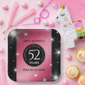 Elegant 52nd Star Ruby Wedding Jubileum Papieren Bordje (Feest)