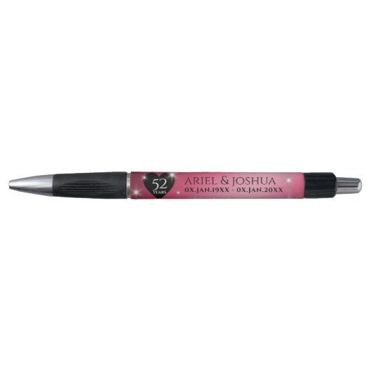Elegant 52nd Star Ruby Wedding Jubileum Pen (Voorkant)