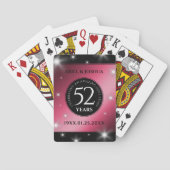 Elegant 52nd Star Ruby Wedding Jubileum Pokerkaarten (Achterkant)