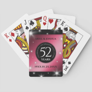 Elegant 52nd Star Ruby Wedding Jubileum Pokerkaarten
