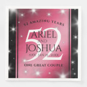 Elegant 52nd Star Ruby Wedding Jubileum Servet (Voorkant)
