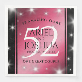 Elegant 52nd Star Ruby Wedding Jubileum Servet