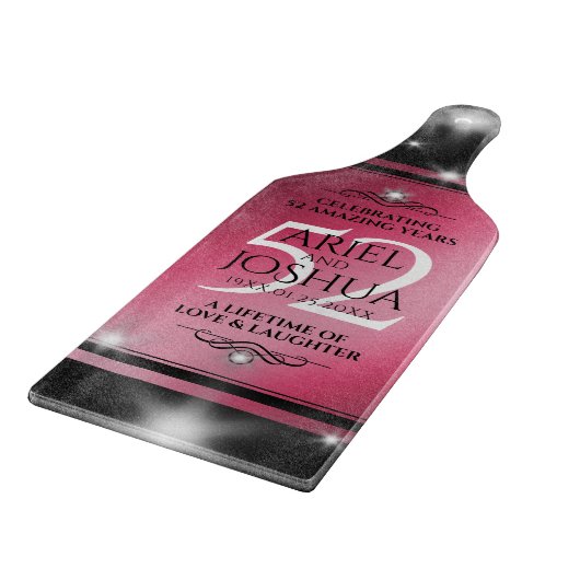 Elegant 52nd Star Ruby Wedding Jubileum Snijplank (Hoek)