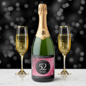 Elegant 52nd Star Ruby Wedding Jubileum Sparkling Wijnetiket