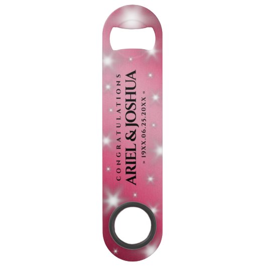 Elegant 52nd Star Ruby Wedding Jubileum Speed Flessenopener (Voorkant)