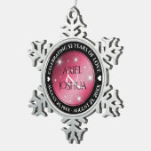 Elegant 52nd Star Ruby Wedding Jubileum Tin Sneeuwvlok Ornament (Rechts)