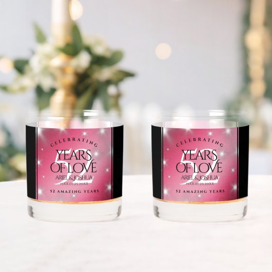 Elegant 52nd Star Ruby Wedding Jubileum Whisky Glas (Insitu (Huwelijk))
