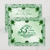 Elegant 55e huwelijksjubileum 4.25 x 5.5 uitnodigi kaart (Voorkant / Achterkant)