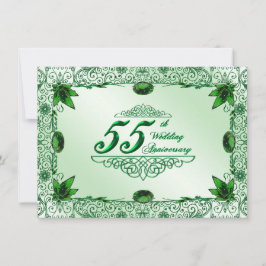 Elegant 55e huwelijksjubileum 4.5x6.25 uitnodiging