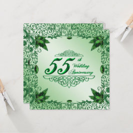 Elegant 55ste huwelijksjubileum 5.25x5.25 uitnodig kaart