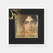 Elegant 55th Birthday-fotopapier Napkins Servet (Voorkant)