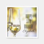 Elegant 55th Birthday Gold Bokeh Wine Glass Party Servet (Voorkant)