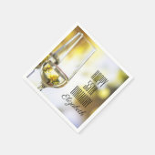Elegant 55th Birthday Gold Bokeh Wine Glass Party Servet (Hoek)