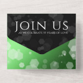 Elegant 55th Emerald Wedding Jubileum All In One Uitnodiging (Achterkant)