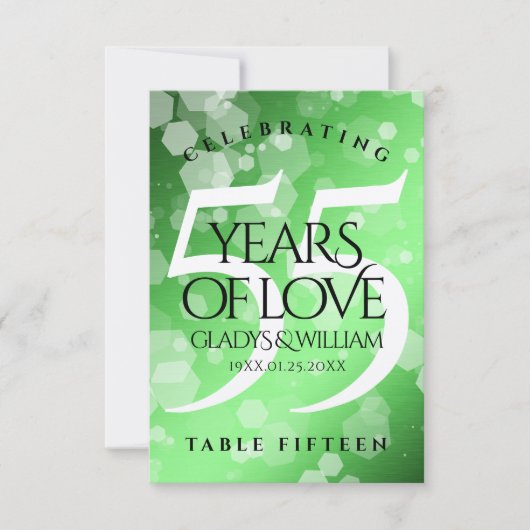 Elegant 55th Emerald Wedding Jubileum Bedankkaart (Voorkant)